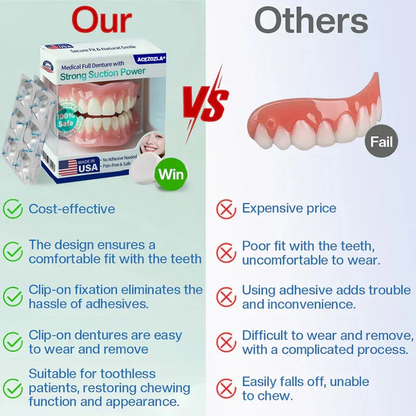✨Ends Today: 60% OFF!  ⏰Acezozla® Medical Full Denture with Strong Suction ✅  (Made and Shipped from the USA🍀)